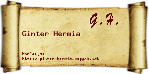 Ginter Hermia névjegykártya